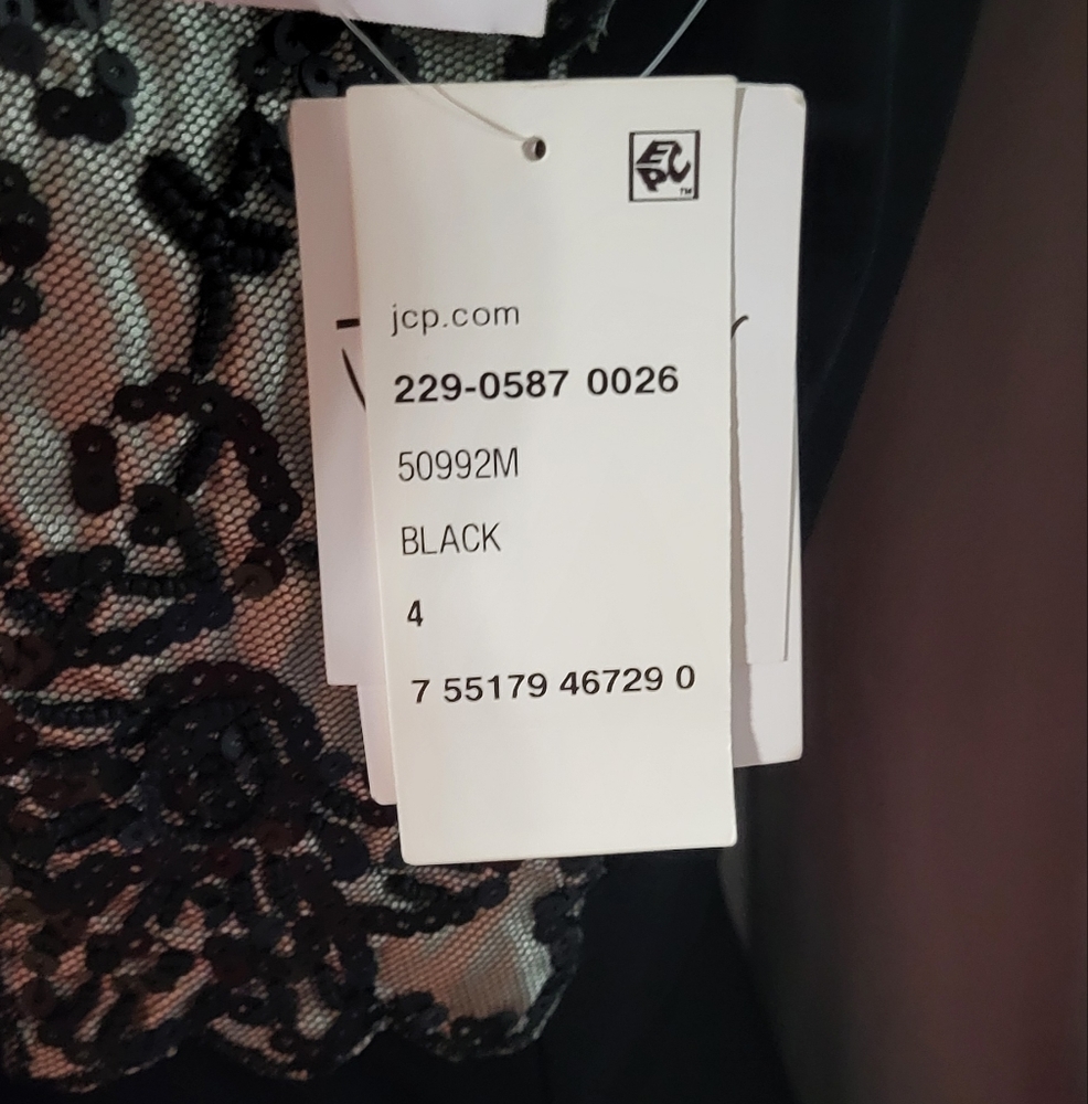 J. Taylor Women's Black NWT Sequins Sleeveless Formal Mini Dress Size 4 (Small) - Picture 8 of 13